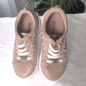 Girls Michael Kors MK Logo Tan Freda-T Sneakers Size 9